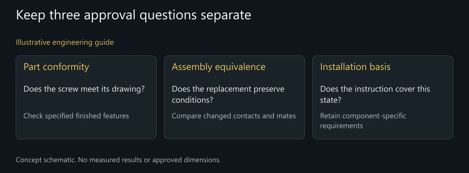 Illustrative head-seat change review, not an approved titanium replacement or actual customer test result.