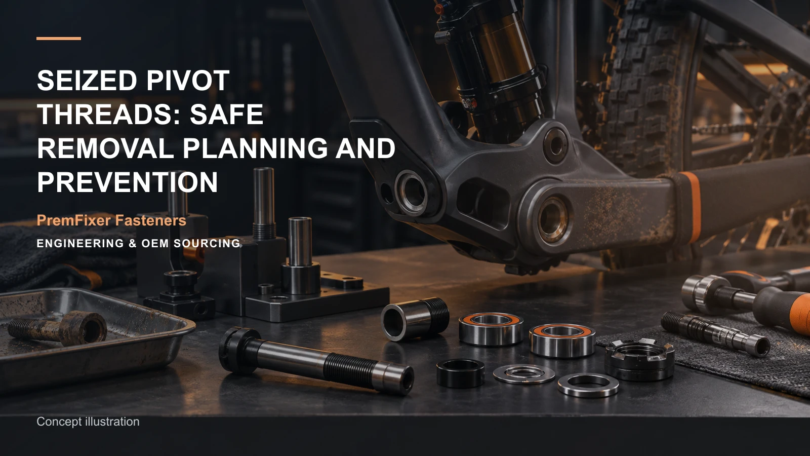 Concept illustration for Seized Pivot Threads: Safe Removal Planning and Prevention.