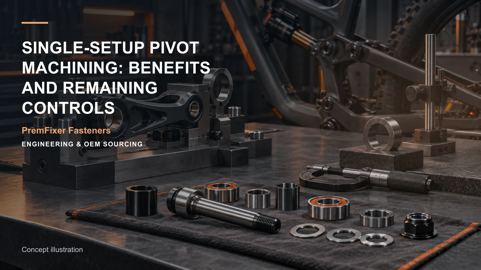 Concept illustration for Single-Setup Pivot Machining: Benefits and Remaining Controls.