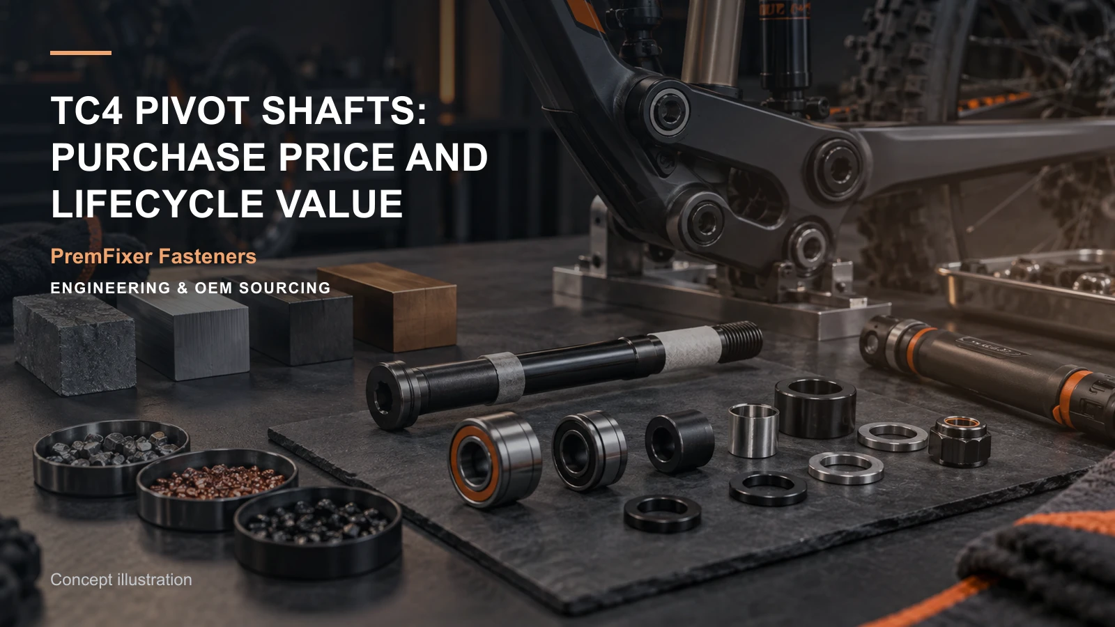 Concept illustration for TC4 Pivot Shafts: Purchase Price and Lifecycle Value.