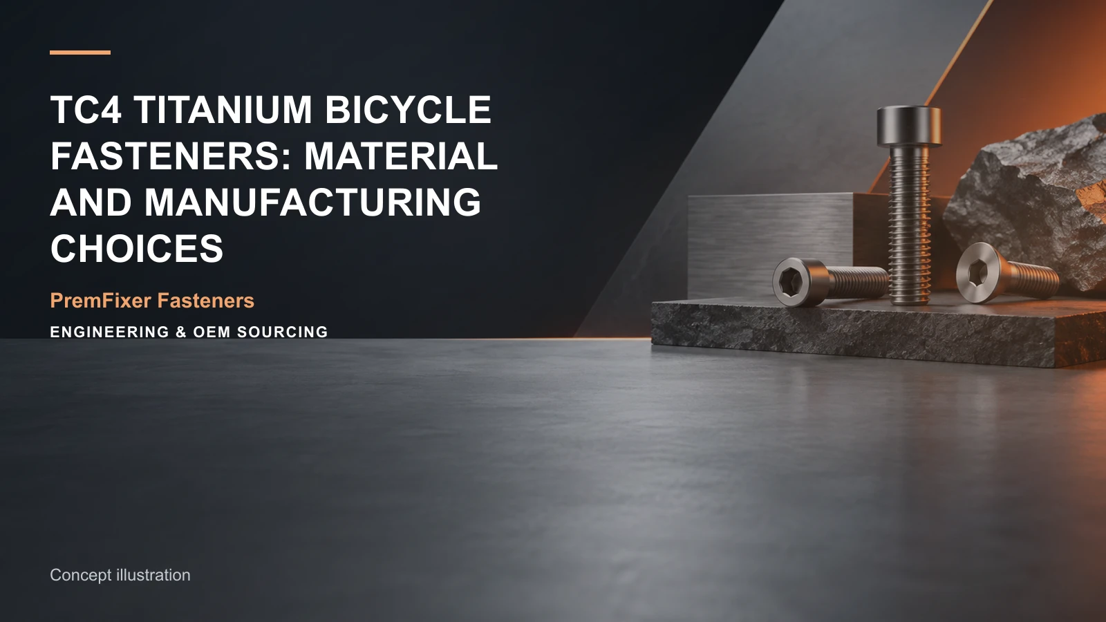 Concept illustration for TC4 Titanium Bicycle Fasteners: Material and Manufacturing Choices.