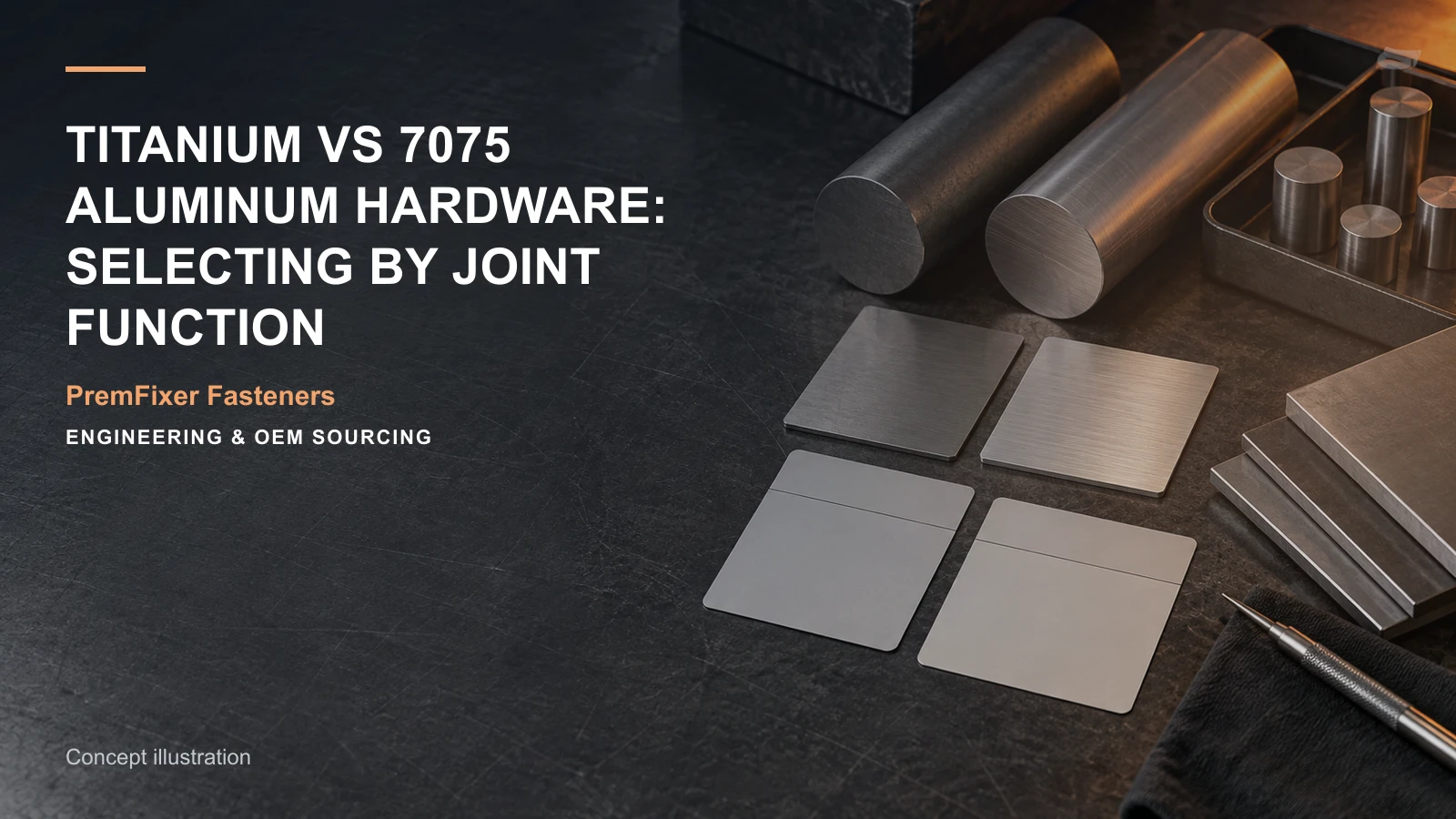 Conceptual engineering workspace introducing titanium and 7075 hardware options for bicycle and electric-mobility OEM teams.