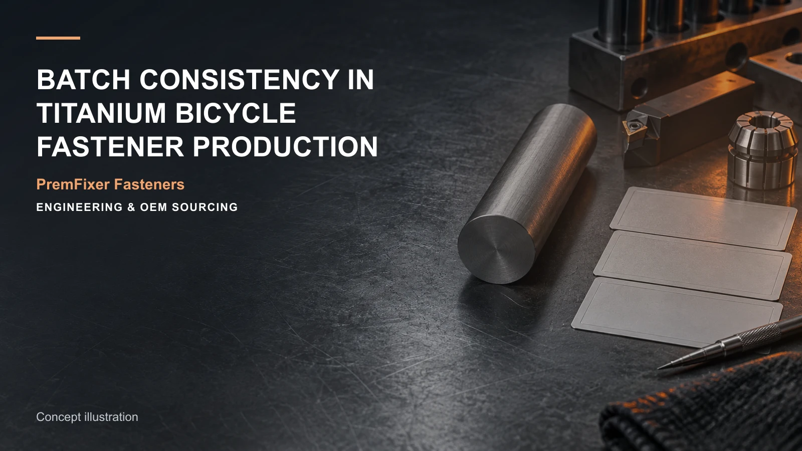 Conceptual engineering workspace introducing repeat titanium production for bicycle and electric-mobility OEM teams.