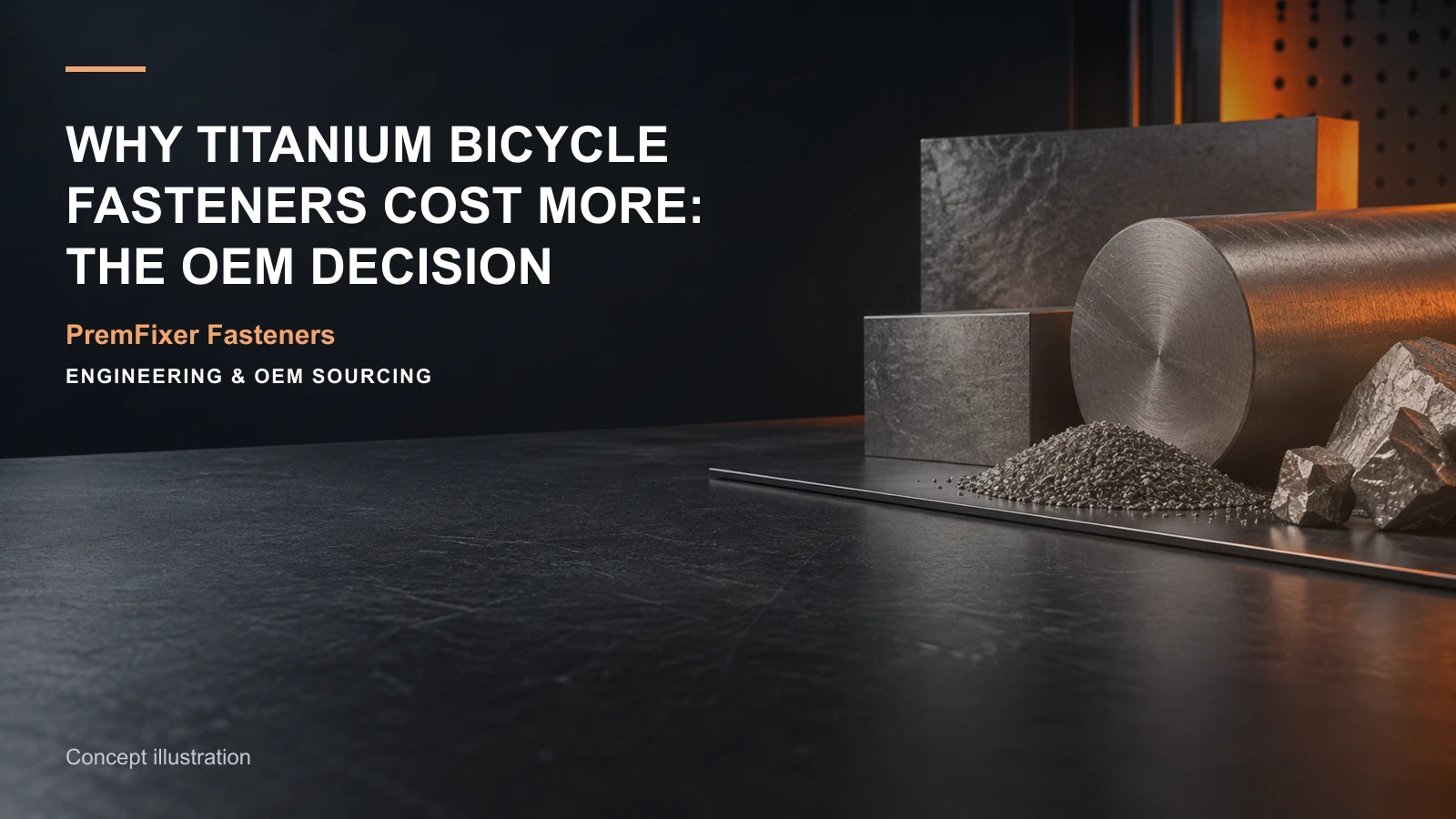 Concept illustration for Why Titanium Bicycle Fasteners Cost More: The OEM Decision.