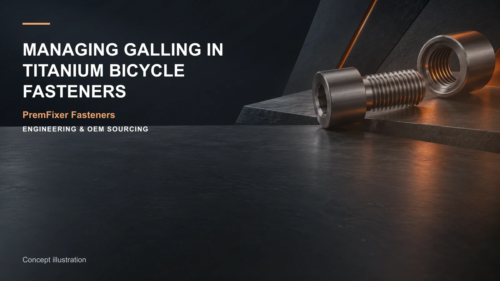 Concept illustration for Managing Galling in Titanium Bicycle Fasteners.
