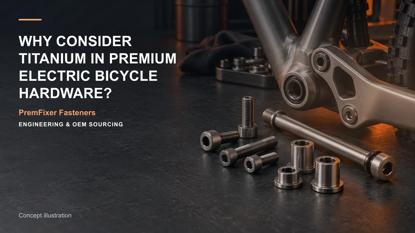 Concept illustration for Why Consider Titanium in Premium Electric Bicycle Hardware?.