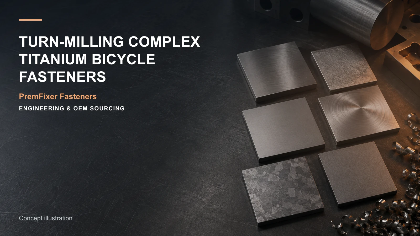 Conceptual engineering workspace introducing complex turn-milled titanium parts for bicycle and electric-mobility OEM teams.