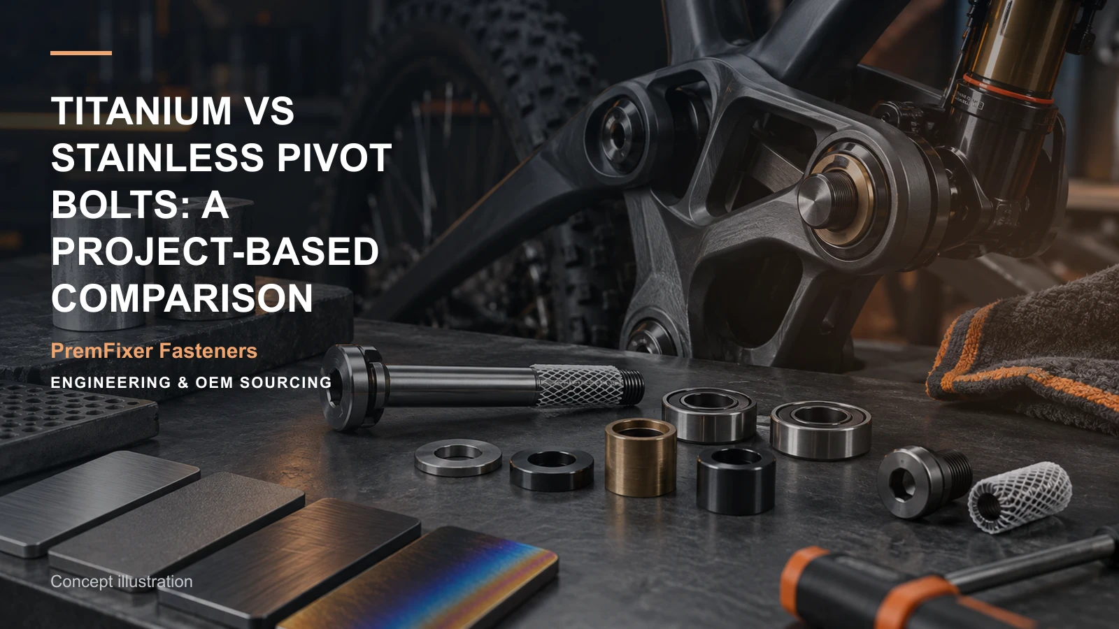 Concept illustration for Titanium vs Stainless Pivot Bolts: A Project-Based Comparison.