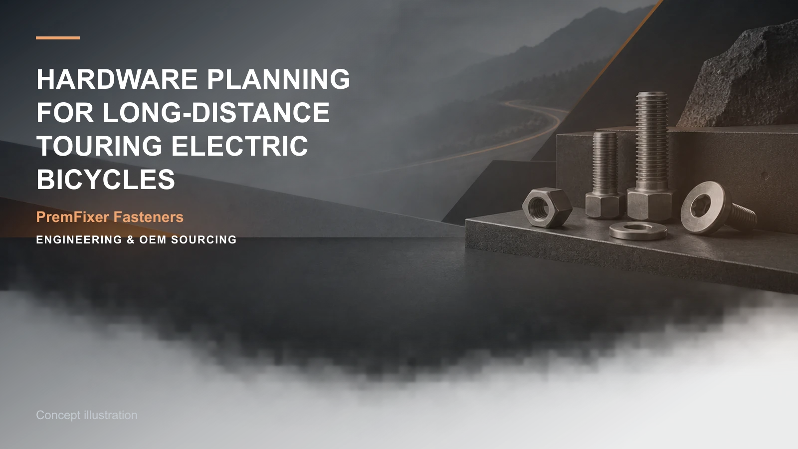 Concept illustration for Hardware Planning for Long-Distance Touring Electric Bicycles.