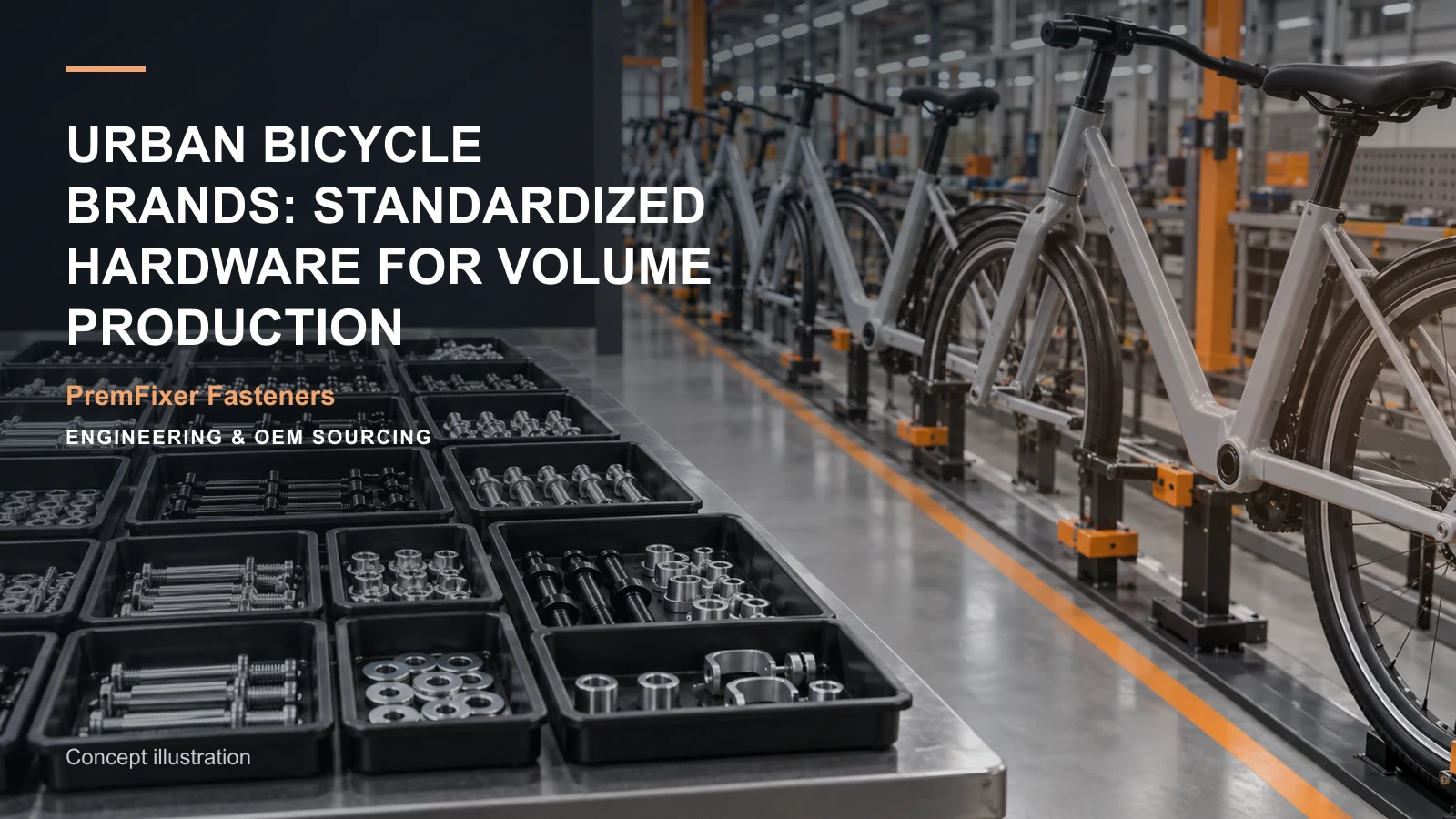 Conceptual engineering workspace introducing urban-bicycle volume hardware for bicycle and electric-mobility OEM teams.
