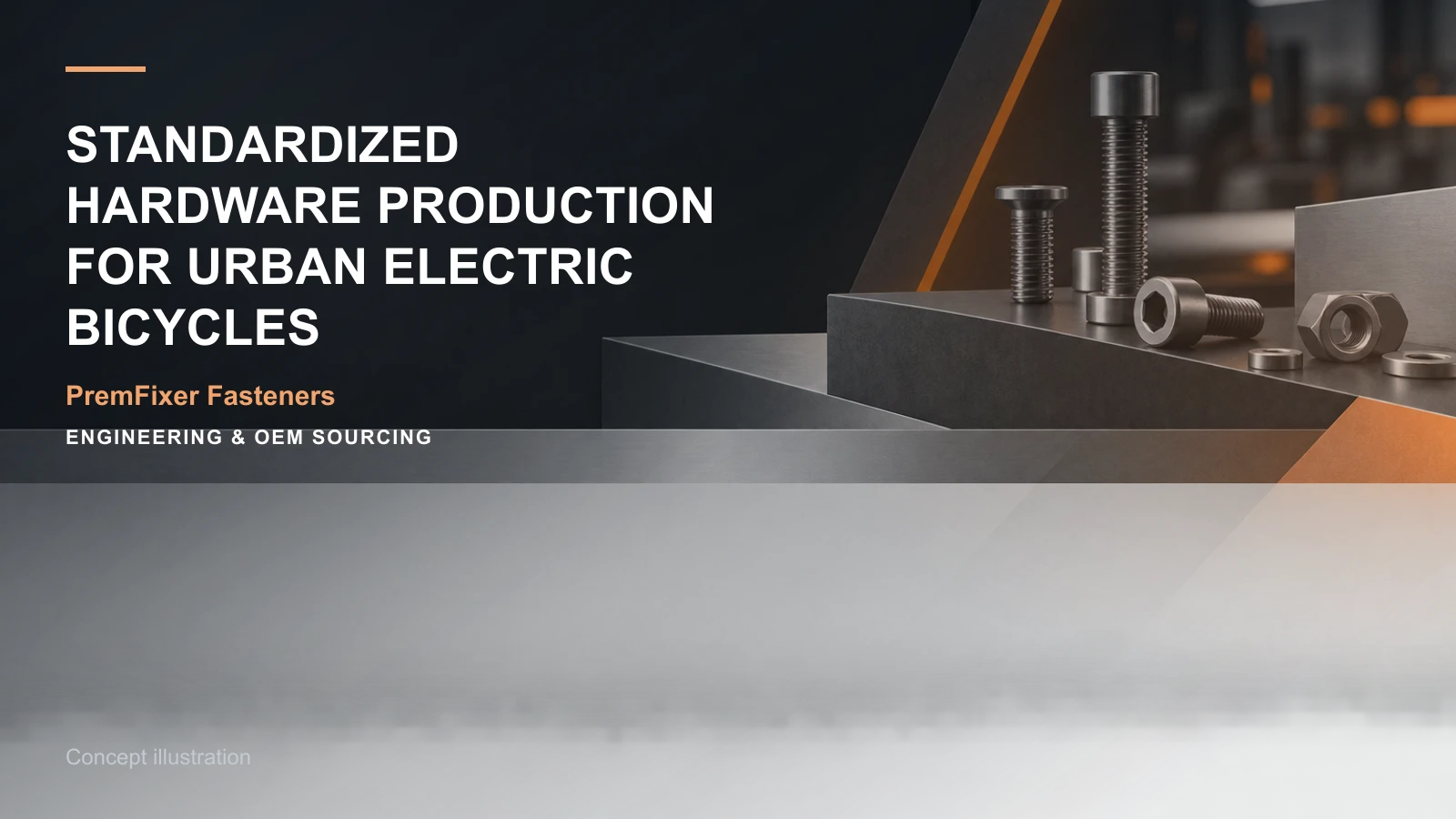 Concept illustration for Standardized Hardware Production for Urban Electric Bicycles.