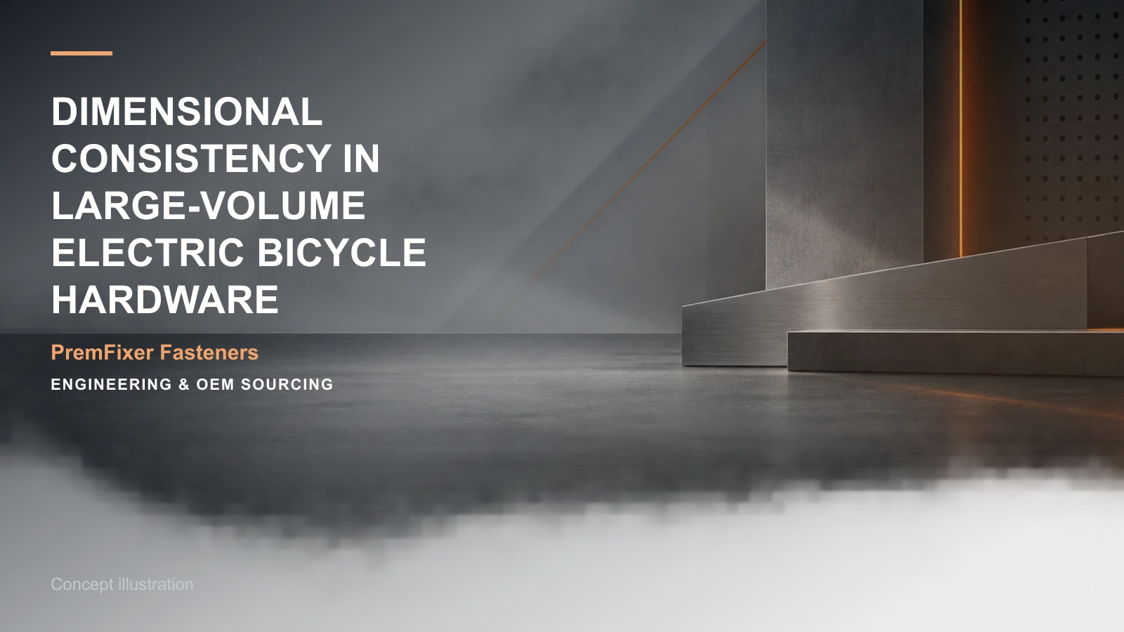 Concept illustration for Dimensional Consistency in Large-Volume Electric Bicycle Hardware.