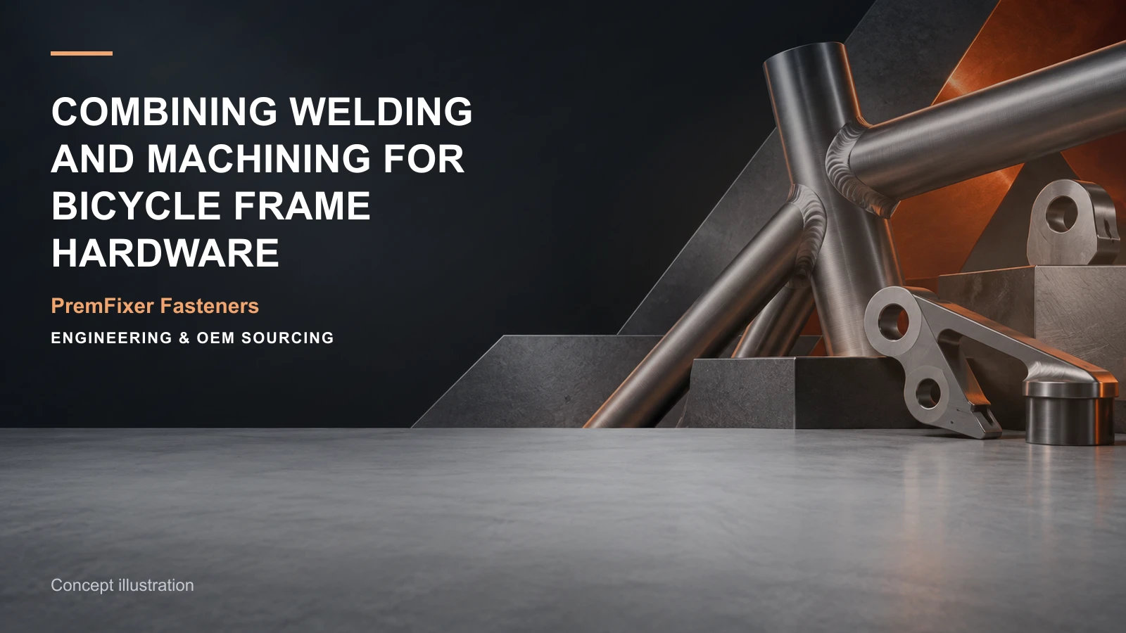 Concept illustration for Combining Welding and Machining for Bicycle Frame Hardware.