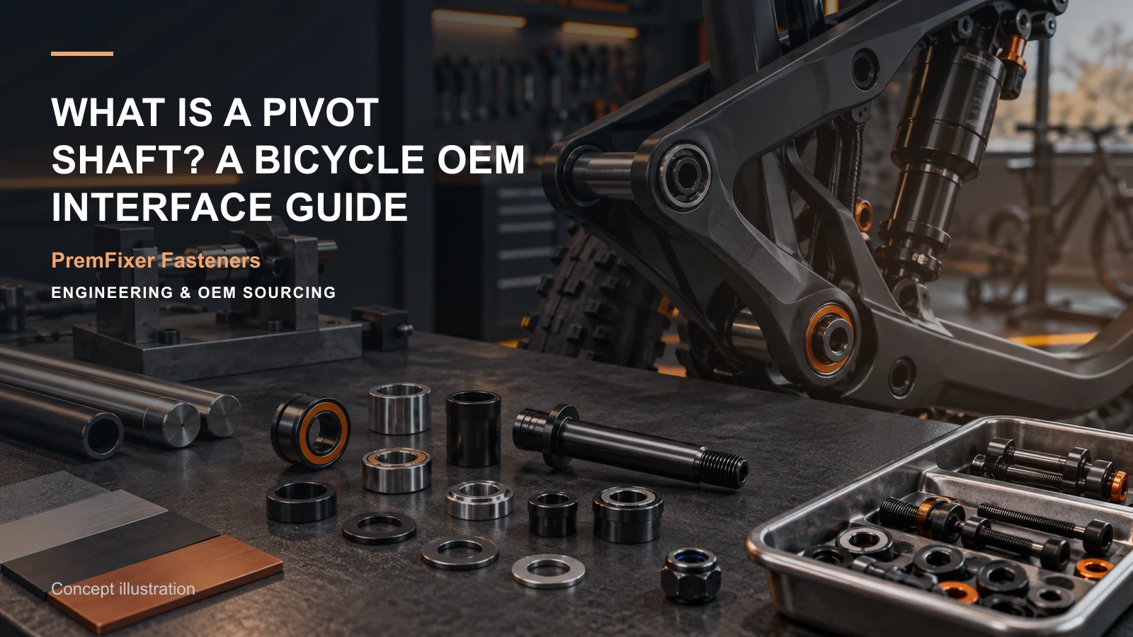 Concept illustration for What Is a Pivot Shaft? A Bicycle OEM Interface Guide.