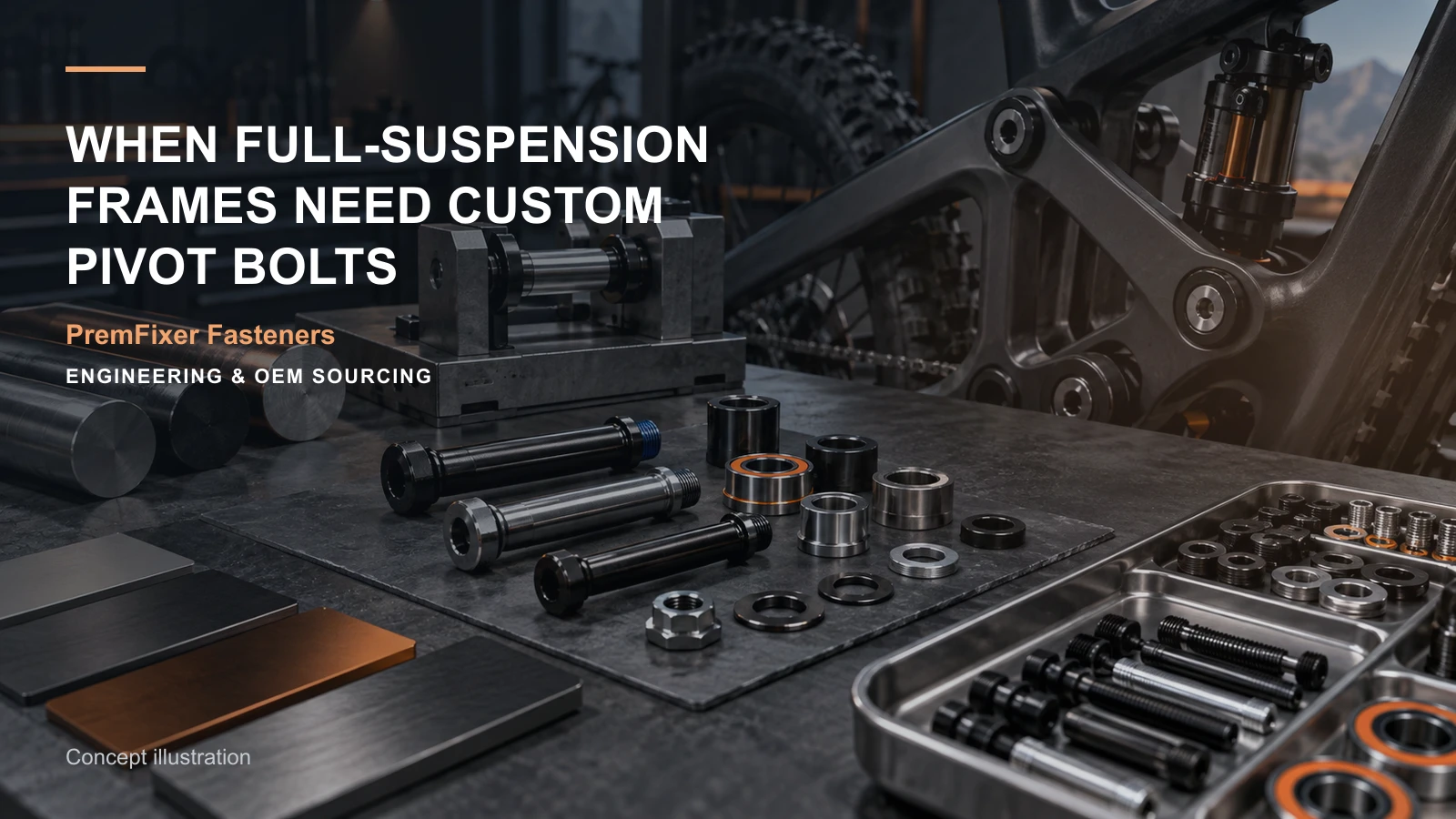 Concept illustration for When Full-Suspension Frames Need Custom Pivot Bolts.