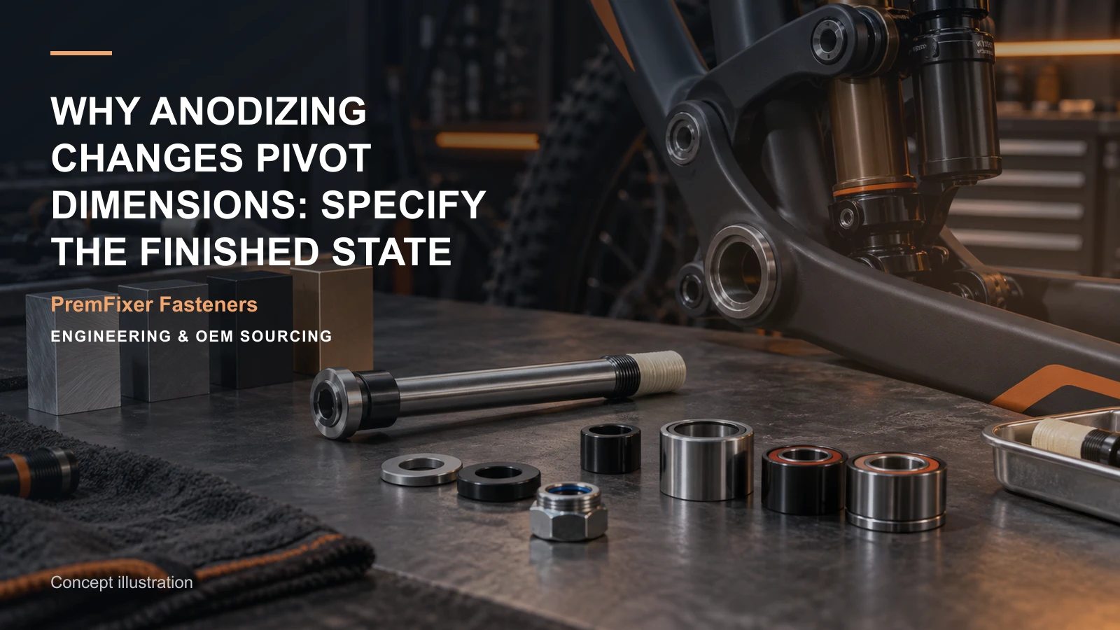 Concept illustration for Why Anodizing Changes Pivot Dimensions: Specify the Finished State.