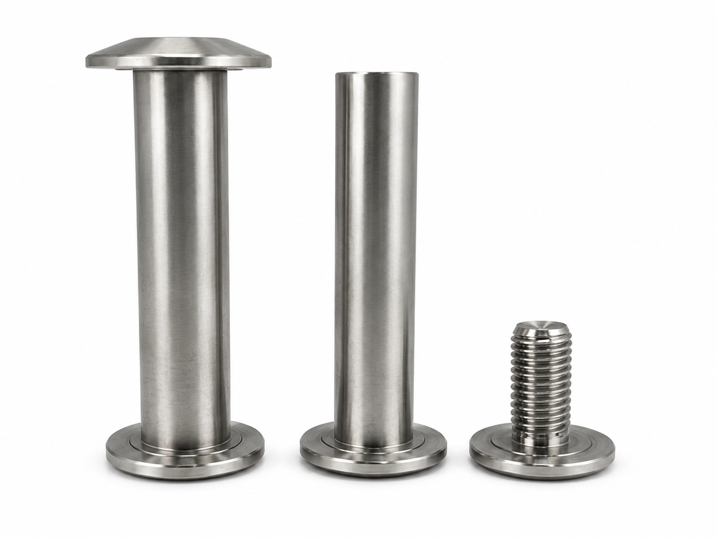 Frame pivot bolt with knurled body and threaded shaft