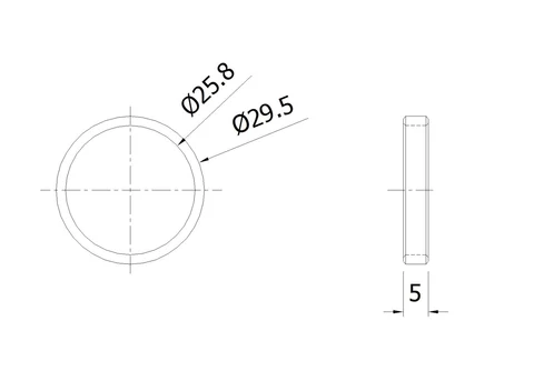 Original PS-H03 drawing with bore, outside diameter and thickness dimensions