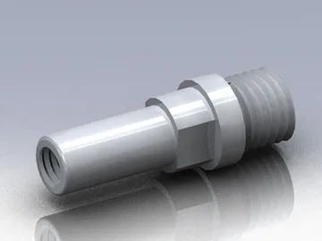 PS-P04 technical render showing shoulders, wrench flats and internal and external threads