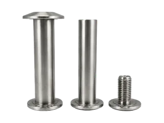 Two flanged pivot shafts and a short mating fastener