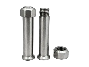 Shafts with external hex drive and external thread beside a mating nut