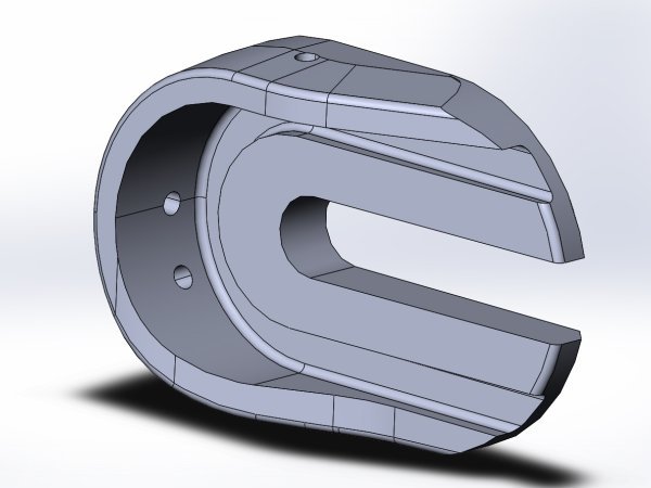 CAD model of a drawing-controlled bicycle dropout and hanger interface
