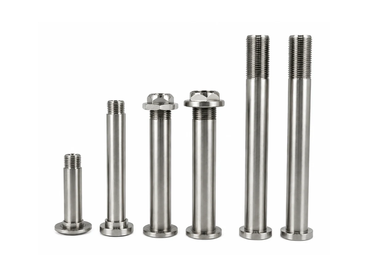 Range of long shoulder pivot bolts in multiple lengths