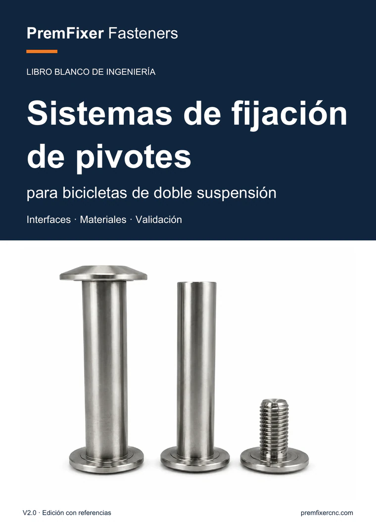 PremFixer Fasteners Portada del documento técnico sobre ingeniería de pernos de pivote