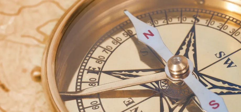 Vintage Brass Compass