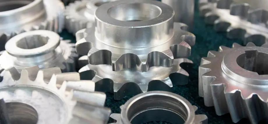 Precision machined aluminum spur gears