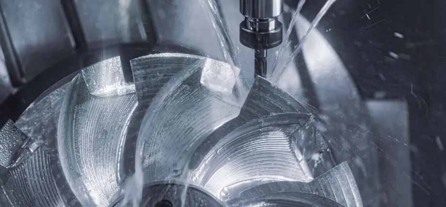 High-speed CNC milling of a complex aluminum component