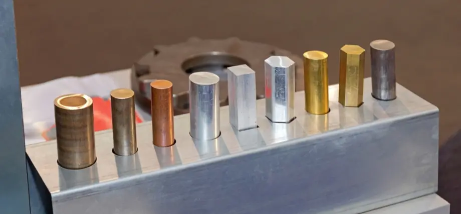 Machined cylindrical samples of aluminum alloy constituents