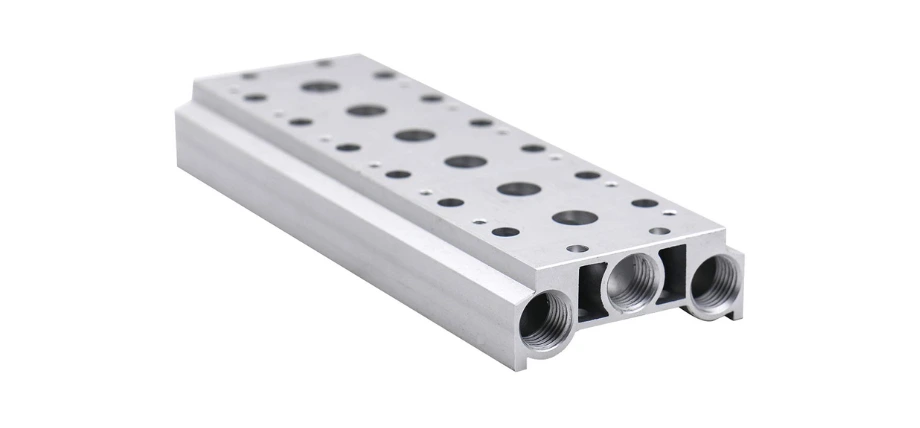 Precision machined aluminum valve manifold
